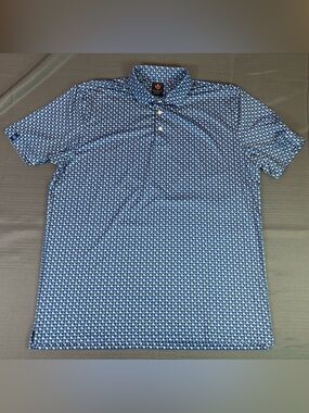 Donald Ross Sport Bulle Rock Golf Polo Shirt XL Blue Tropical Performance Stretc